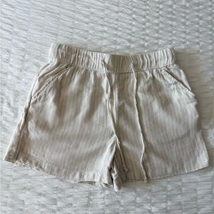 Women's Tan Linen Shorts